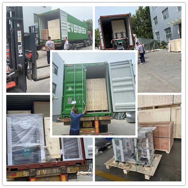Industrial machinery prepared in export crates for container shipping